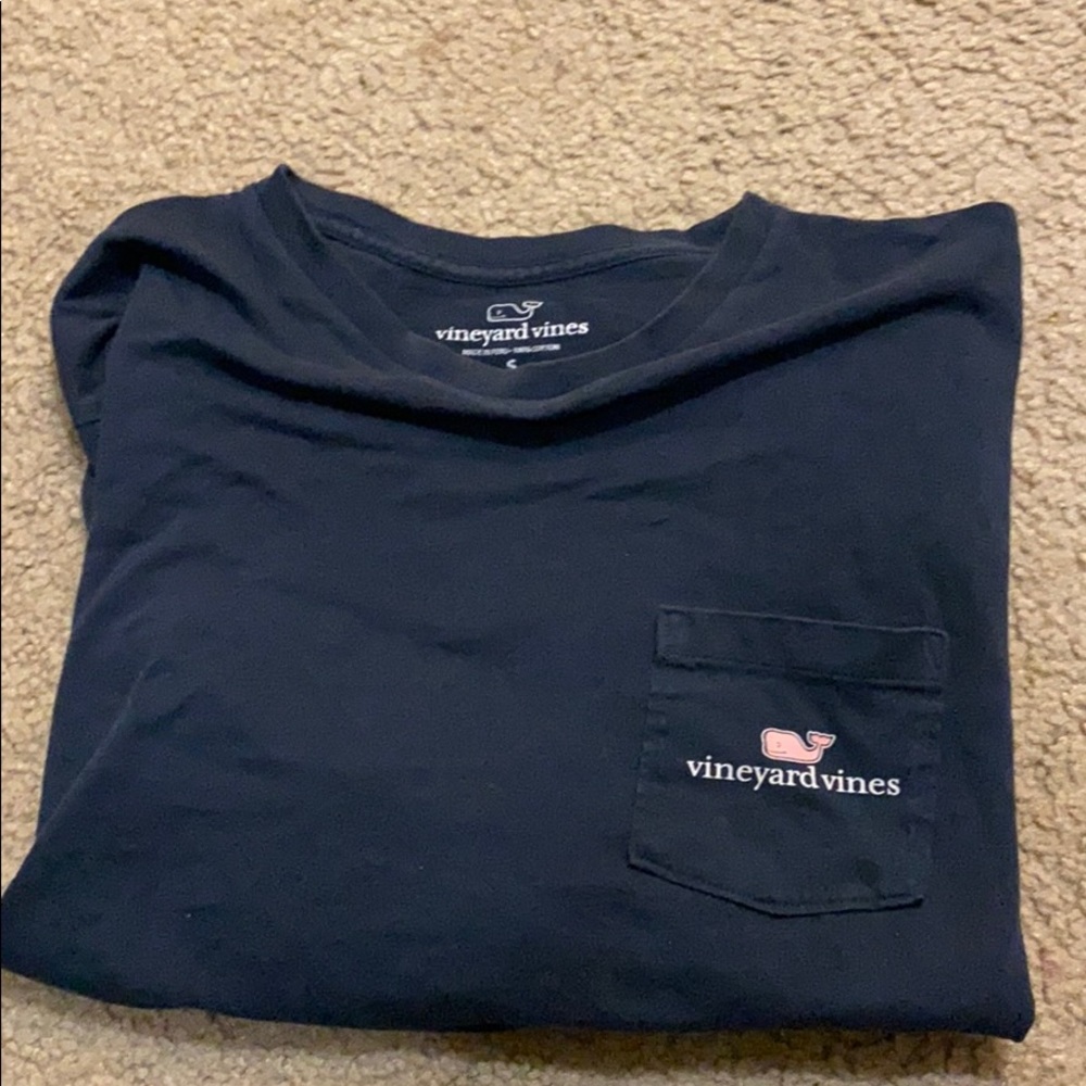 Navy blue vineyard vines long sleeve shirt